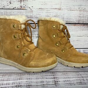 Tan Suede Fur-Lined Boots